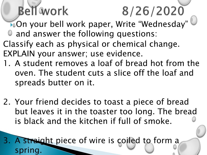 Classifying Changes as Physical or Chemical