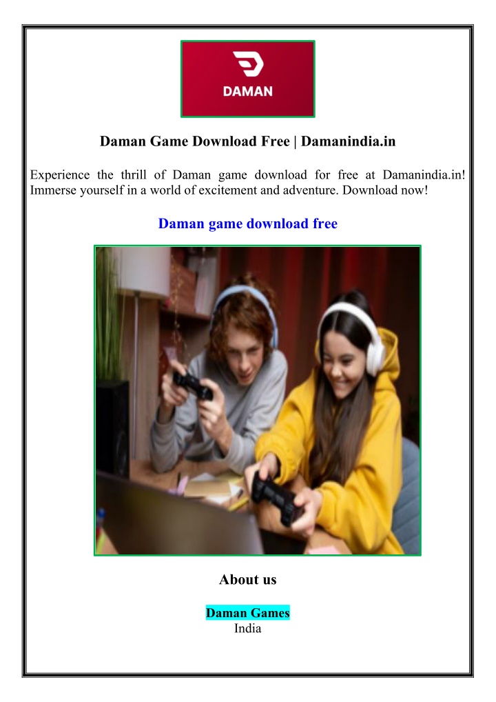 daman game download free damanindia in n.w