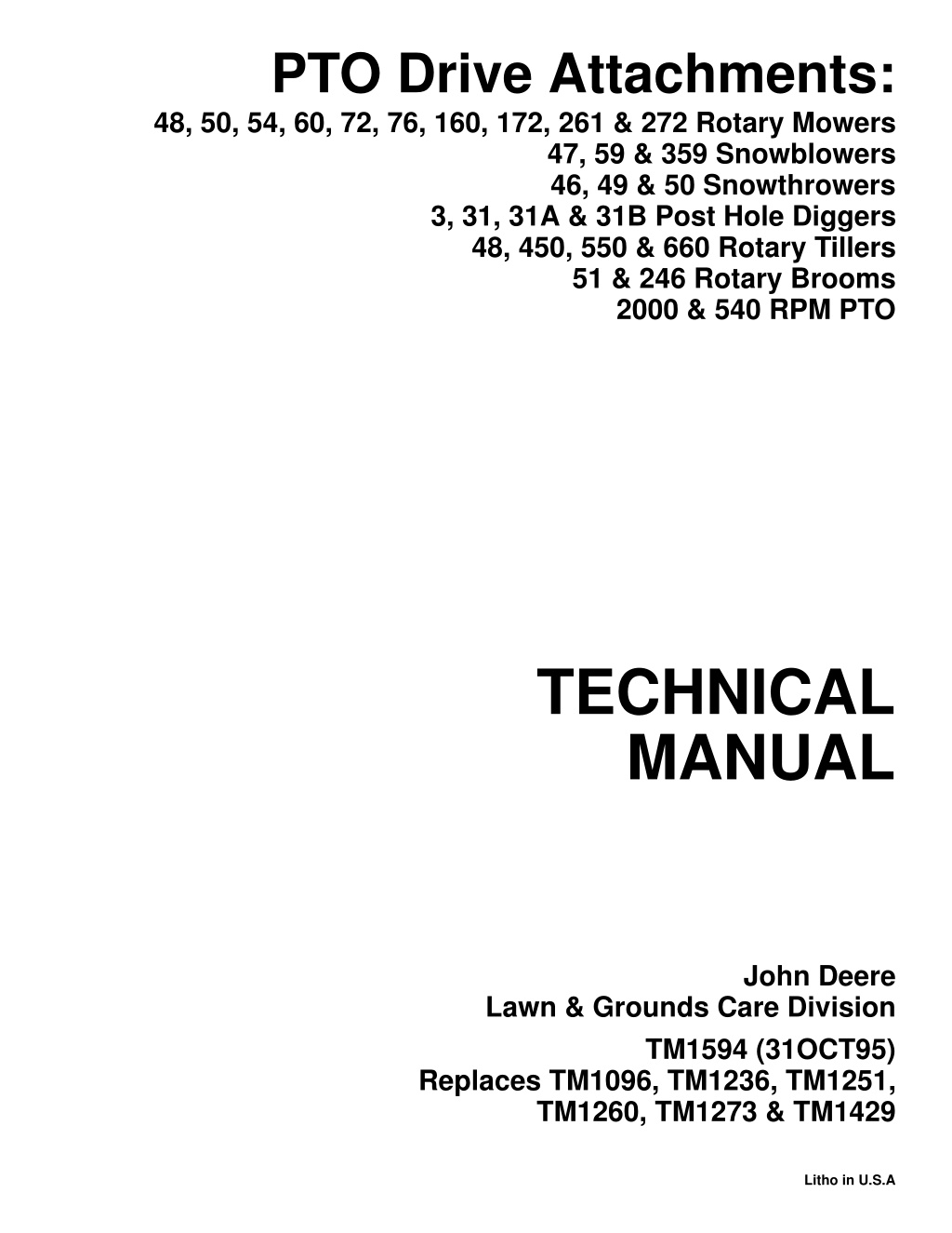 pto drive attachments l.w