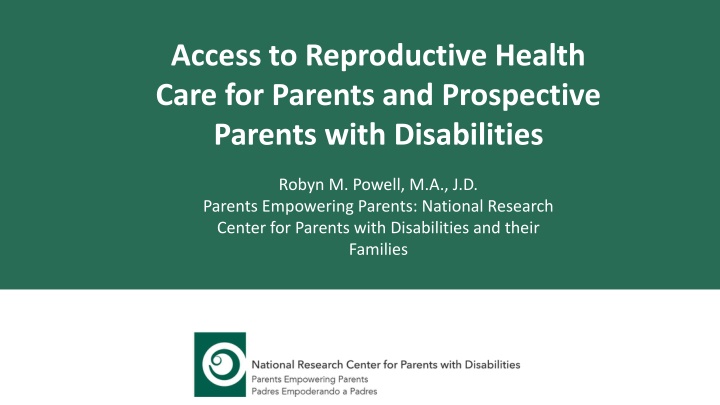 Access to Reproductive Health Care for Parents with Disabilities