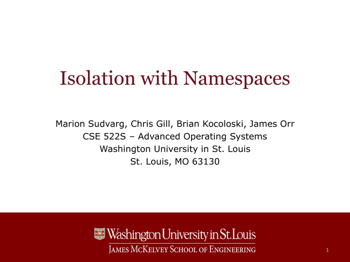 Isolation and Virtualization in Operating Systems