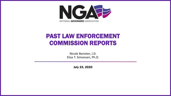 Past Law Enforcement Commission Reports Overview