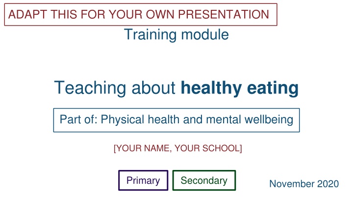 Teaching Healthy Eating for Physical Health and Wellbeing