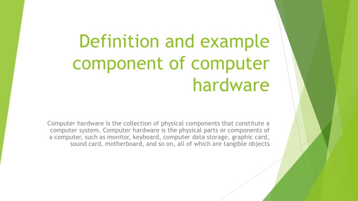 Overview of Computer Hardware Components and Software Functions