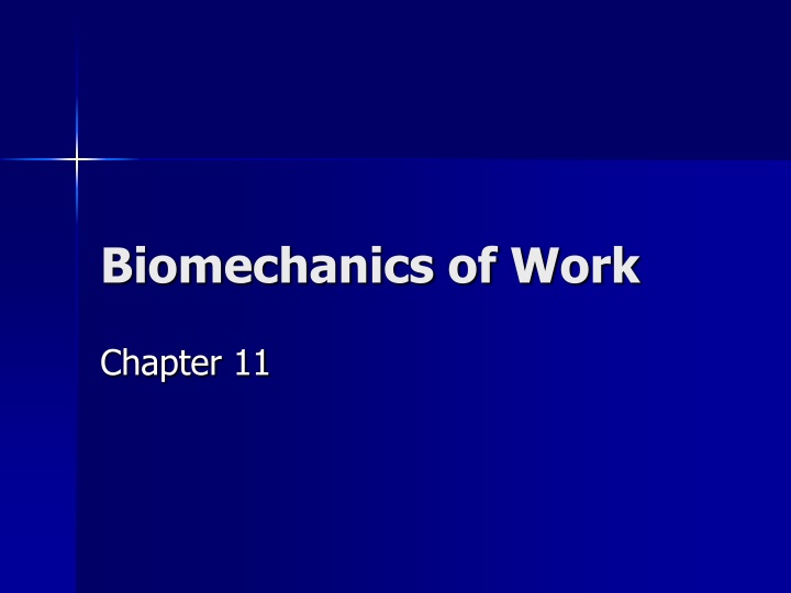 Biomechanics of Work and Musculoskeletal System