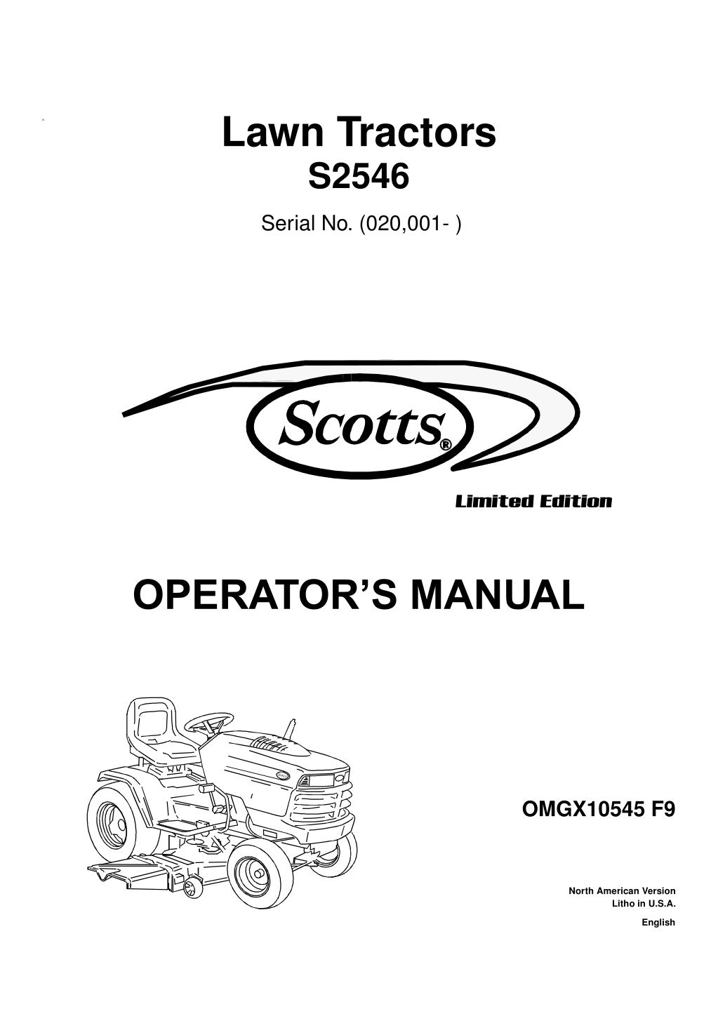 lawn tractors s2546 l.w