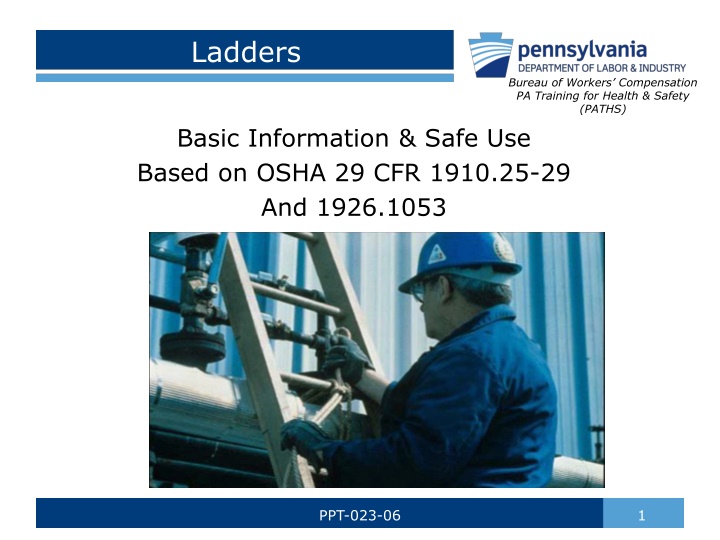 Ladder Safety Training: Selecting, Using, and Maintaining Ladders