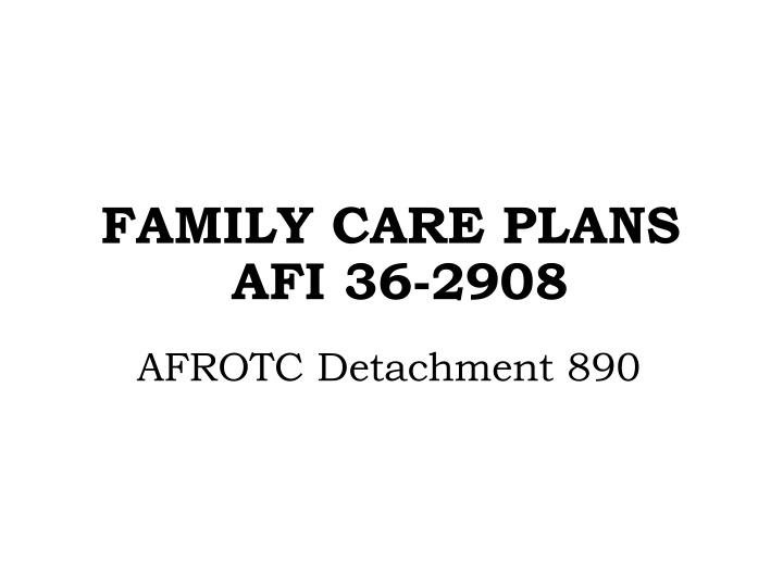 Importance of Family Care Plans in the Military