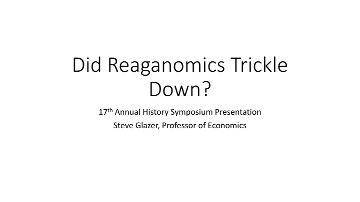 Reaganomics Impact on Income Disparities and Economic Policies