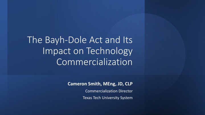 The Impact of the Bayh-Dole Act on Technology Commercialization