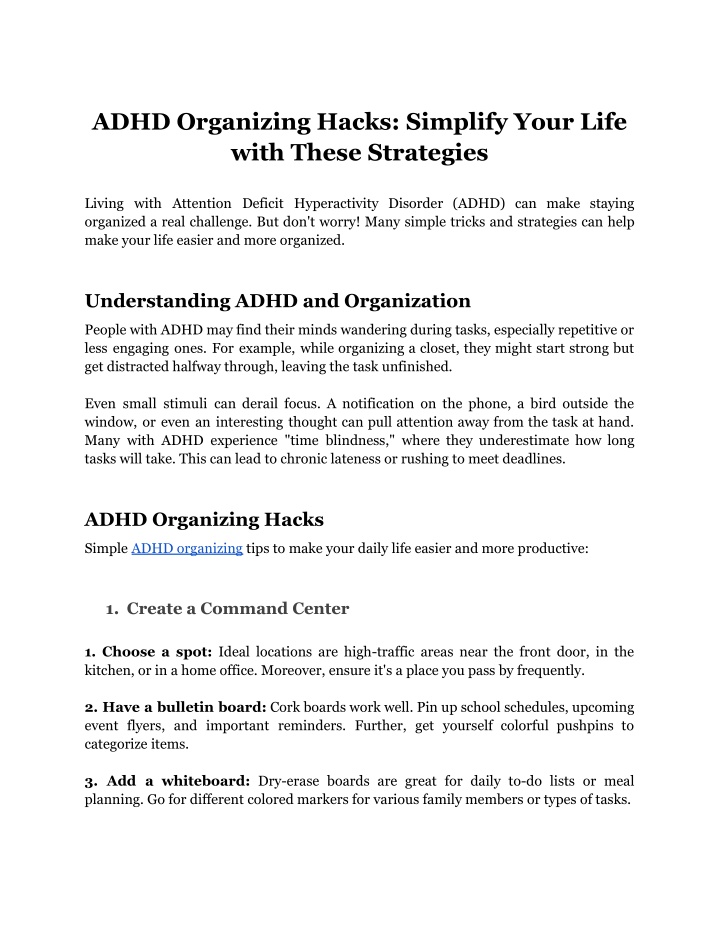 adhd organizing hacks simplify your life with n.w
