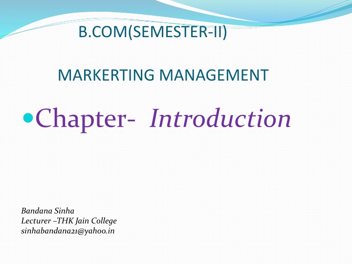 Marketing Management: Introduction and Definitions
