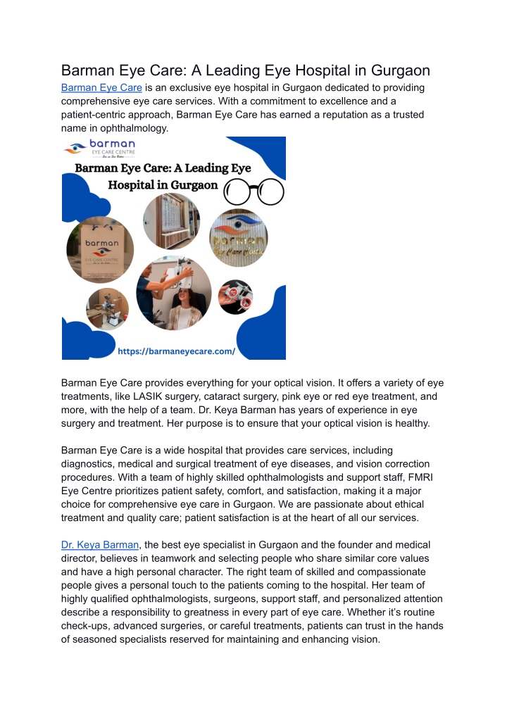 barman eye care a leading eye hospital in gurgaon n.w