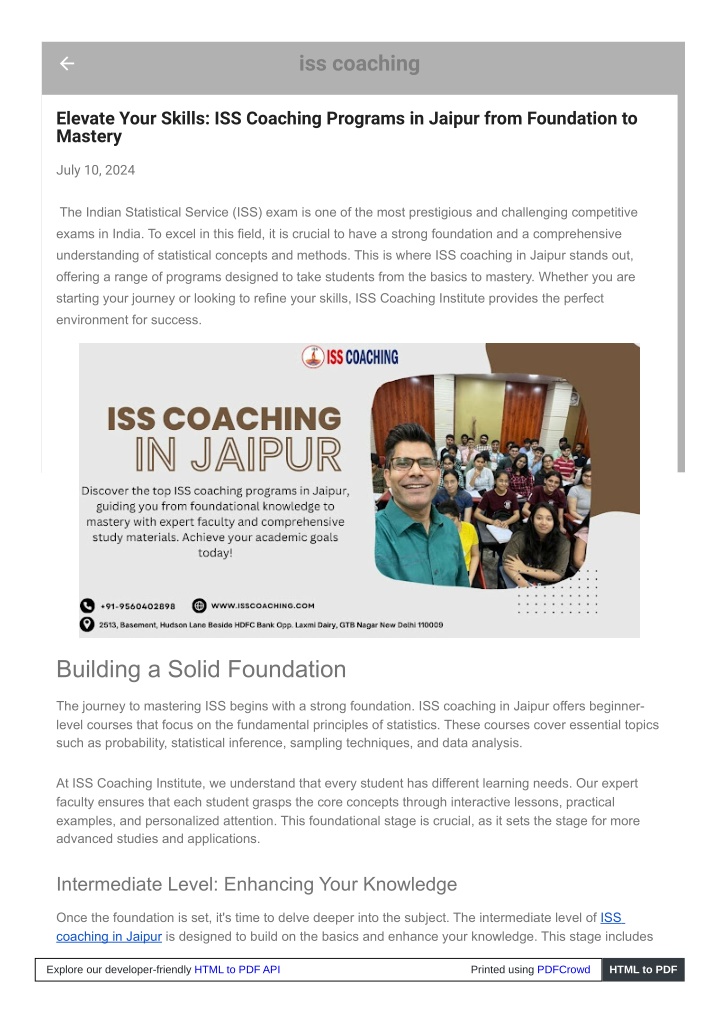 iss coaching n.w