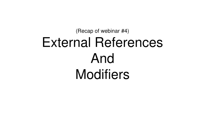 External References and Modifiers in Provider Networks