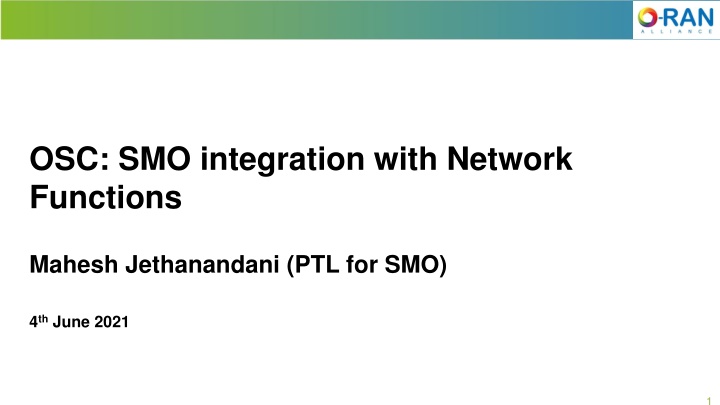 SMO Integration with Network Functions Update