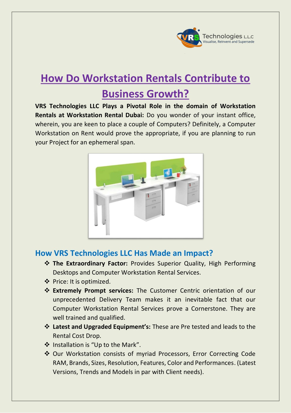 how do workstation rentals contribute to business l.w