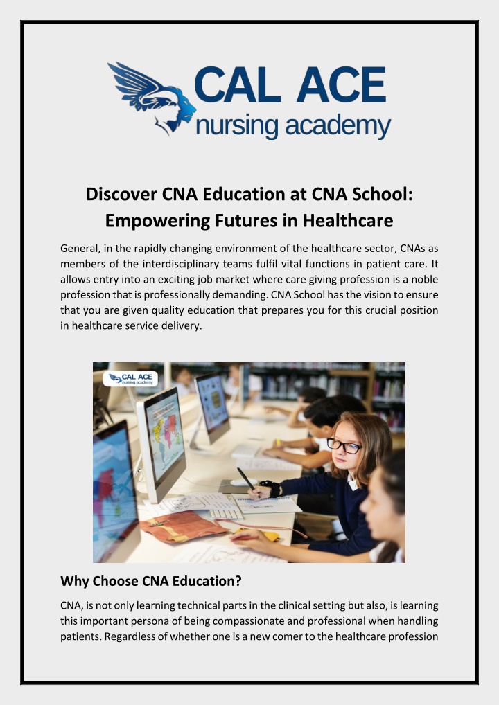 discover cna education at cna school empowering n.w