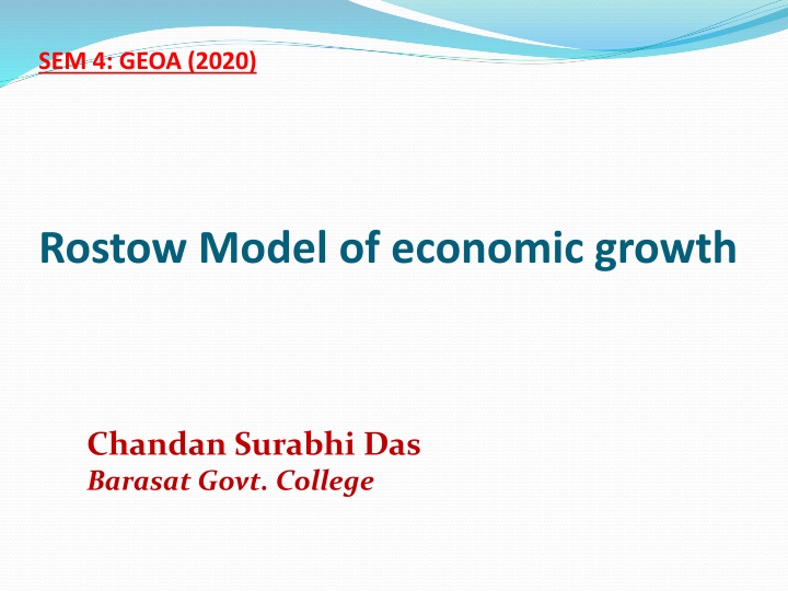 Walt Whitman Rostow's Model of Economic Growth - A Historical Perspective