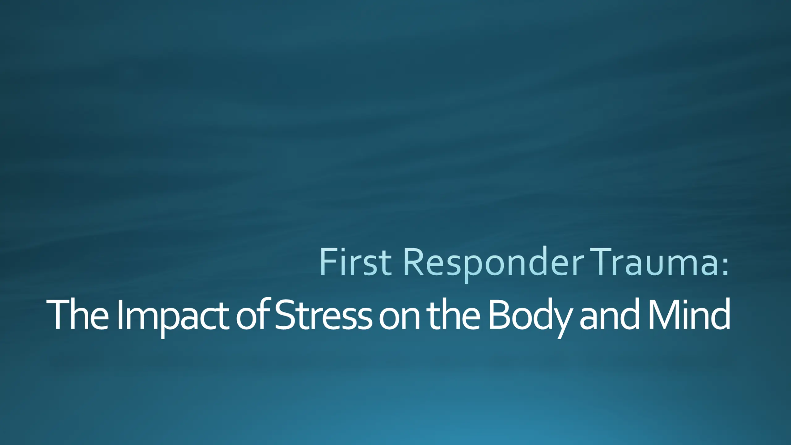 First Responder Trauma: Understanding Stress Effects