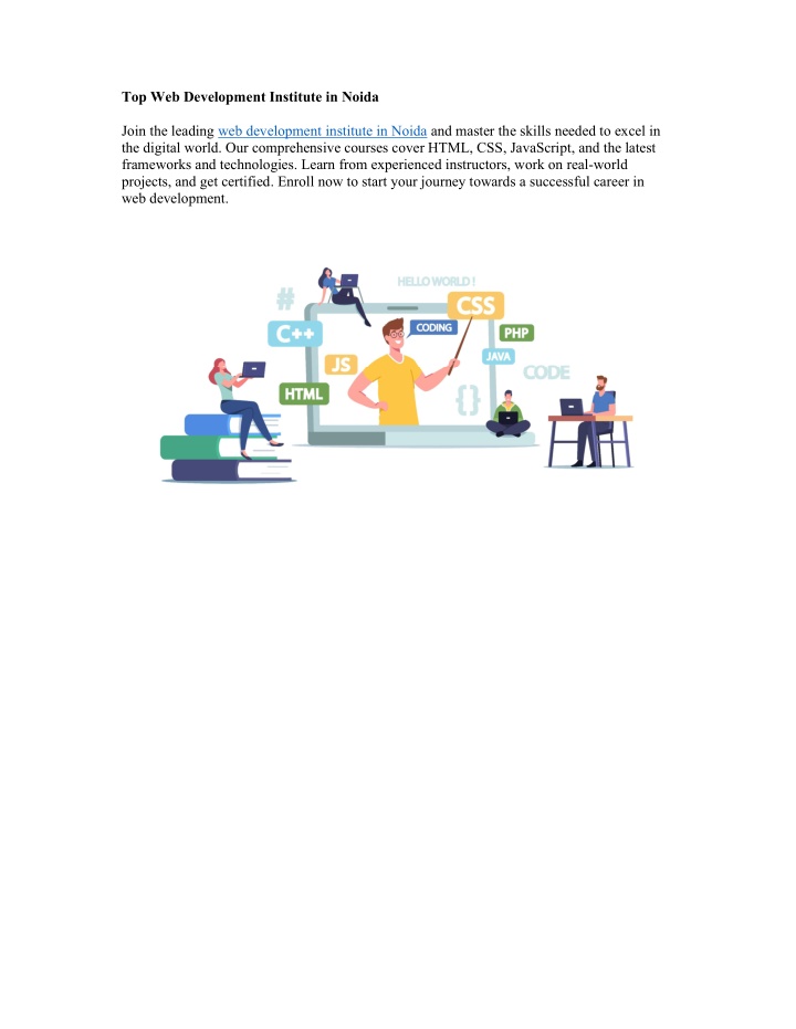 top web development institute in noida n.w