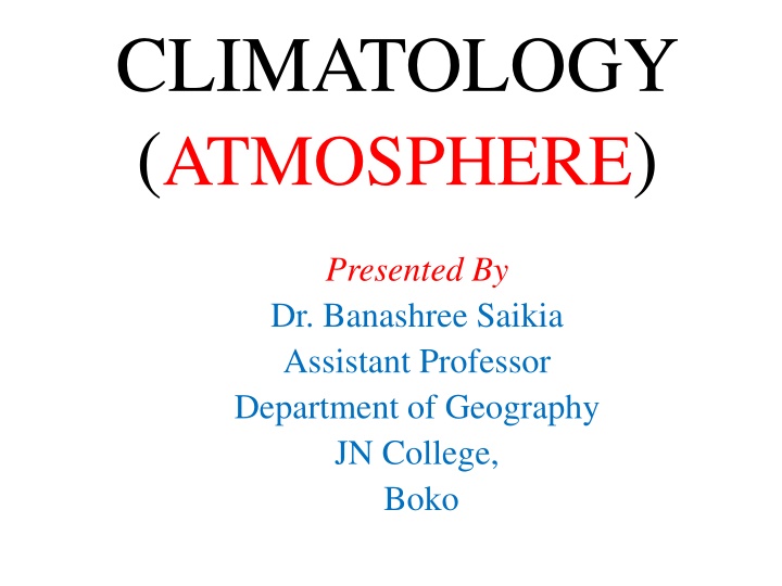 Atmosphere Composition and Structure in Climatology