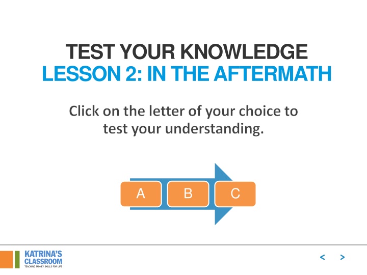 Test Your Knowledge: Lesson 2 - In the Aftermath