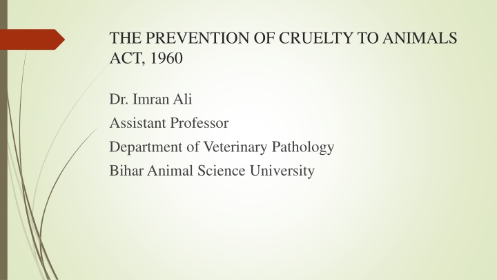 The Prevention of Cruelty to Animals Act, 1960 Overview