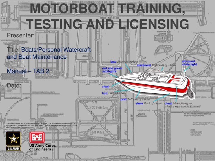 Motorboat Training and Licensing: Boats/Personal Watercraft Maintenance Manual