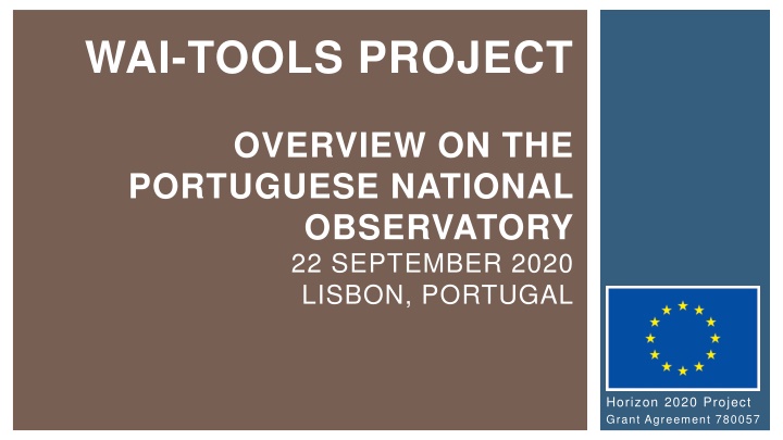 Accessibility Monitoring Project Overview at the Portuguese National Observatory
