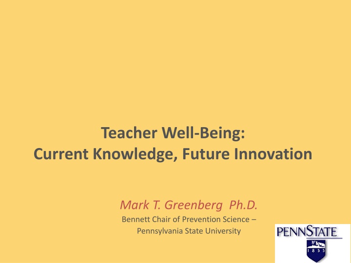 Teacher Well-Being: Challenges and Solutions