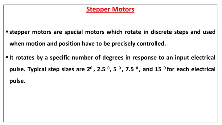 Stepper Motors: Precision Control & Applications
