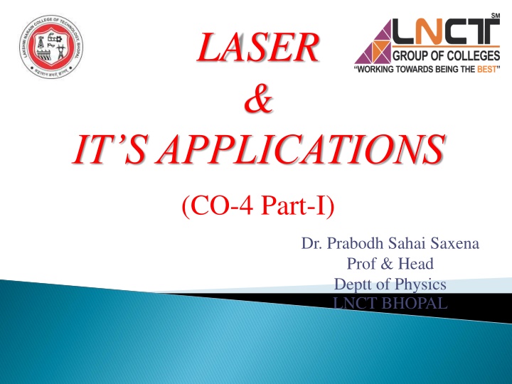 Laser Technology: Principles, Applications, and Einstein's Coefficients