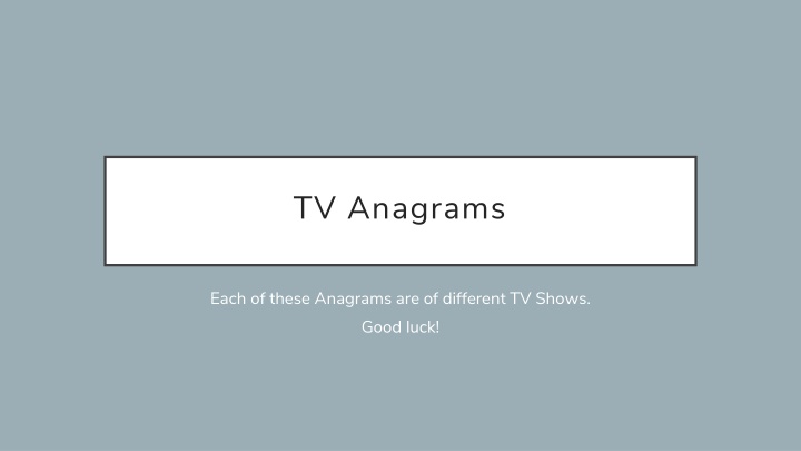 TV Show Anagrams Challenge: Unscramble the Names!