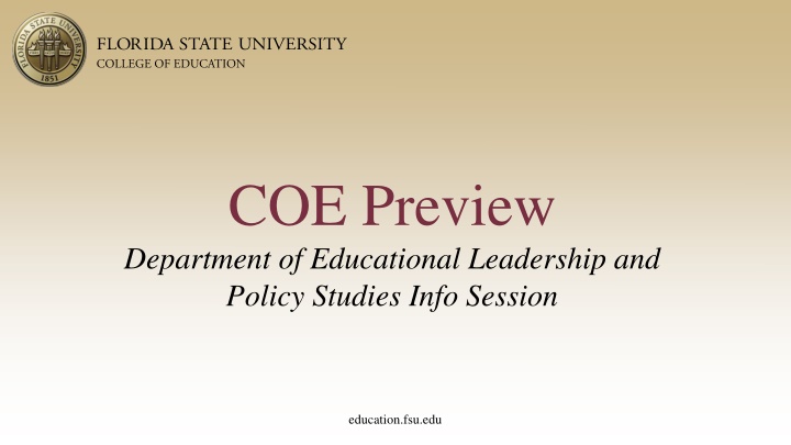 Educational Leadership and Policy Studies at FSU Information Session
