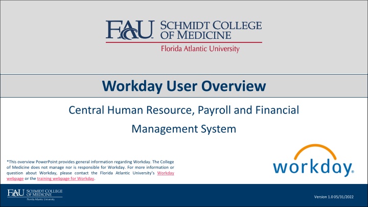 Overview of Workday at Florida Atlantic University