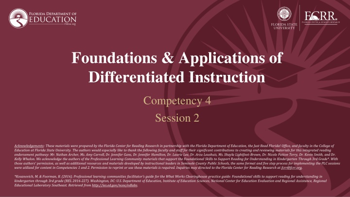 Differentiated Instruction in Reading