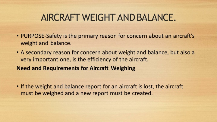 Aircraft Weight and Balance for Safety and Efficiency