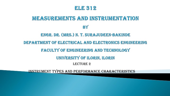 Instrument Types and Performance Characteristics