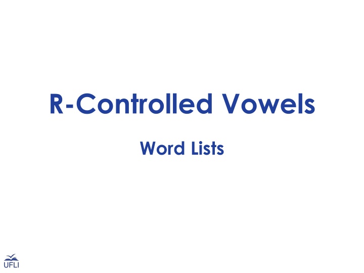 R-Controlled Vowels Word Lists for Phonics Practice