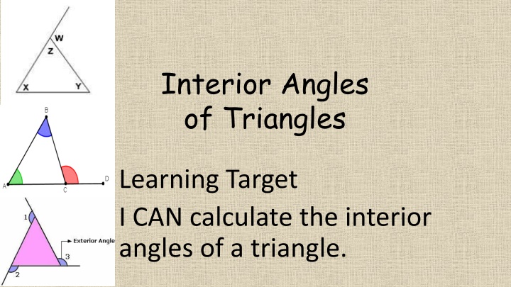 Interior and Exterior Angles of Triangles