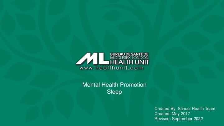 The Importance of Sleep for Teen Mental Health Promotion