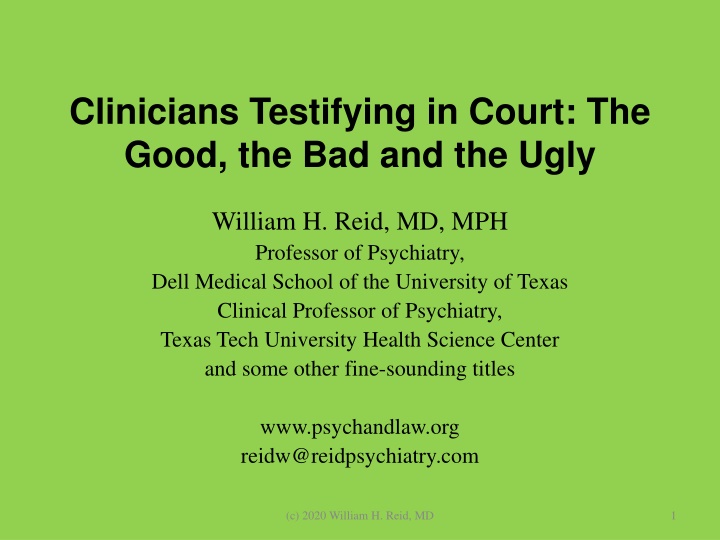 Clinician Testimony in Legal Proceedings