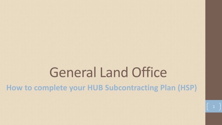Completing Your HUB Subcontracting Plan (HSP) Guide