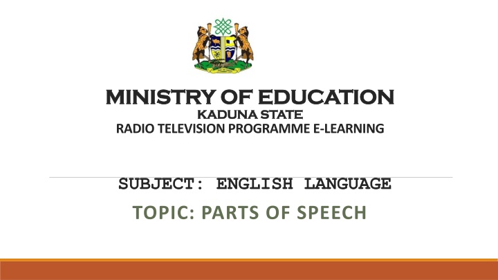 Parts of Speech in English Language