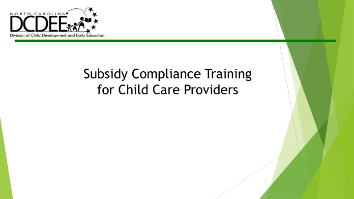 Subsidy Compliance Training for Child Care Providers