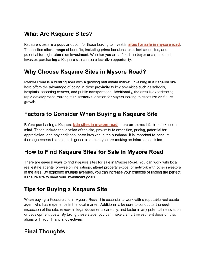 what are ksqaure sites n.w