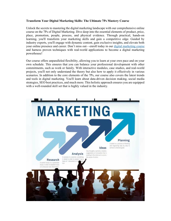 transform your digital marketing skills n.w