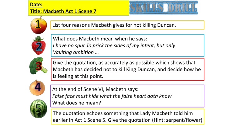 Macbeth's Internal Struggle: To Kill or Not to Kill