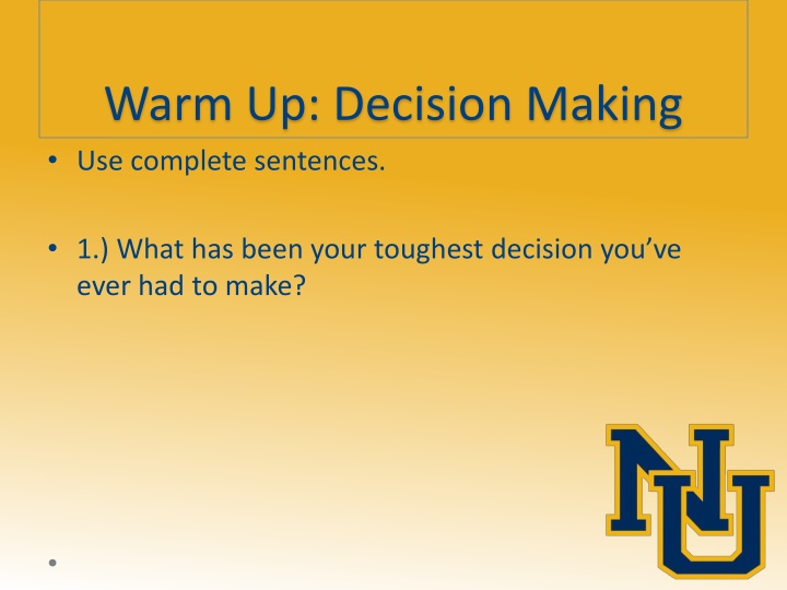 Reflective Decision-Making in Educational Activities